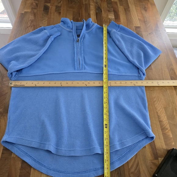 American Eagle Women’s Oversized Half-Zip Blue Sweatshirt Size XS/S NWT - Picture 8 of 10